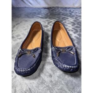 Forever Comfort Womens Shoes 7 1/2 Slip On Loafers Moc Toe Bow Top Flats Classic
